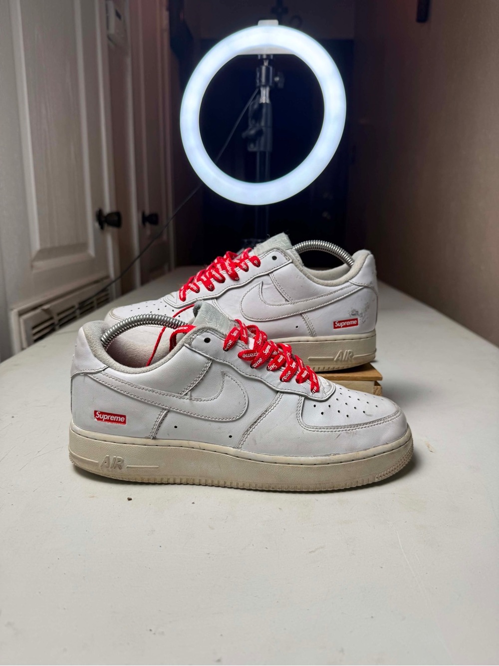 Nike Air Force 1 x Supreme Low Box Logo - White Sz 8